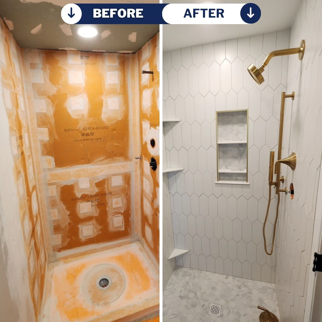 High-end bathroom finishes and elegant tile work in Panama City Beach FL