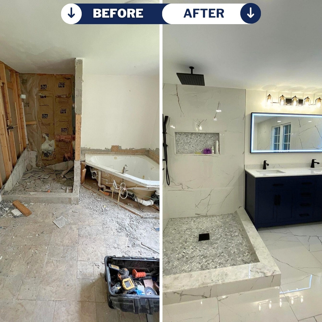 Complete master bathroom transformation project in Freeport, FL