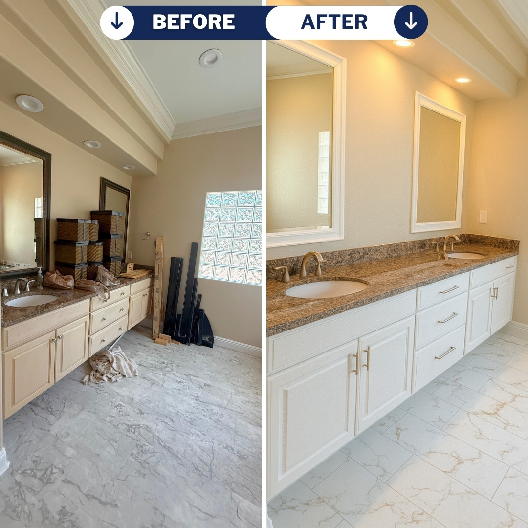 Large format porcelain tile installation for a modern home in Destin, FL